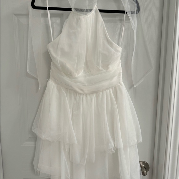 Hello Molly White Halter Mini Dress - Picture 2 of 4